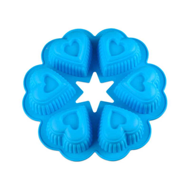6 Double Layered Love Shape Silicone Mold Series Baking Tray DIY Mousse Cake Soap 100% Food Grade Tool | Дом и сад