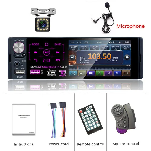 With 12 LED Camera Camecho Авторадио 1 Din автомагнитола 4," Bluetooth Сенсорный экран RDS USB AUX MP5 видео плеер Авто аудио стерео Поддержка Микрофона - Цвет: With 12 LED Camera