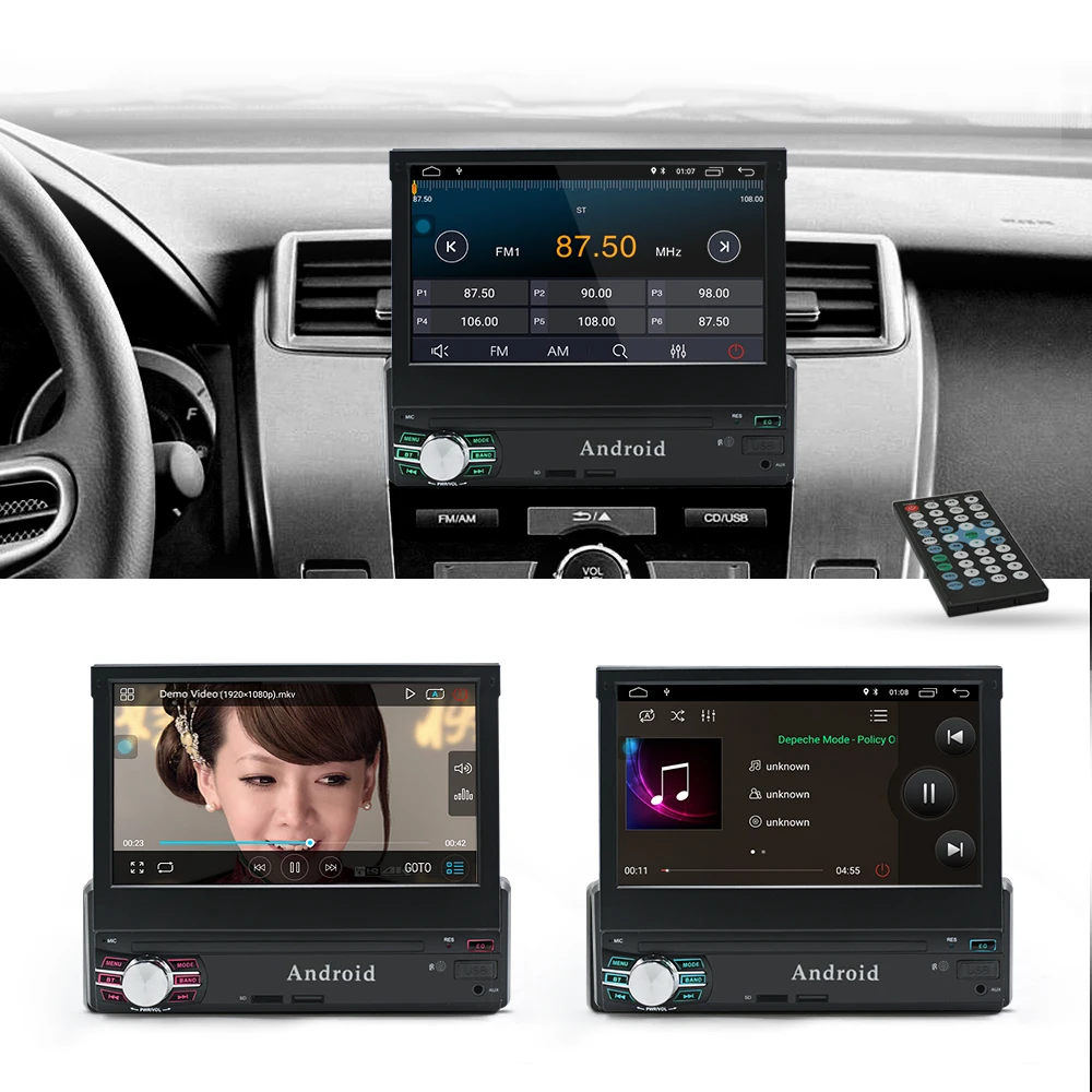 AfmoDVR 1 Дин радио Gps android авторадио Din автомобильный 1din Android Центральный Multimidia