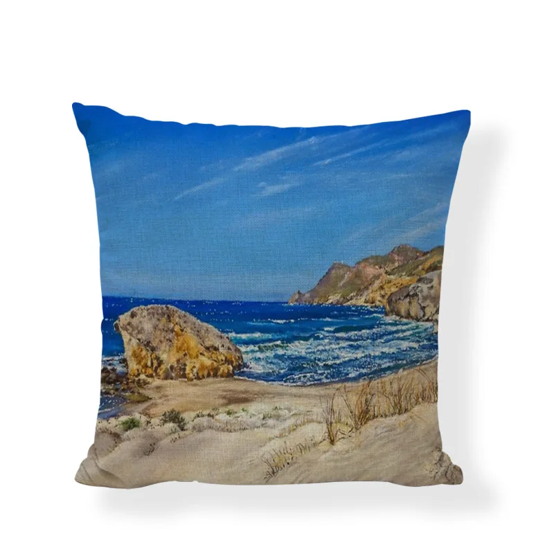 Красивая наволочка с морским видом морская Песочная волна 43*43 см для подушки