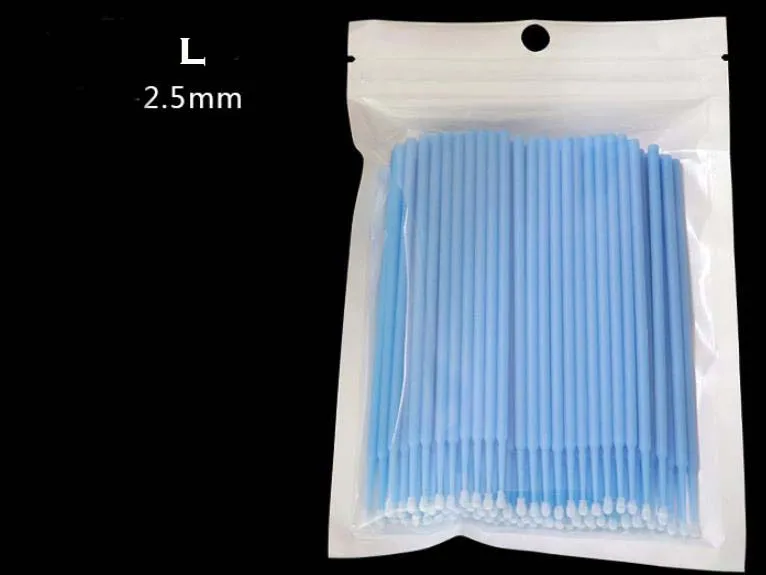 Light blue L 100 шт./пакет одноразовая микрощетка ресницы человека Расширение Удаление ресниц тампон микро щетка для наращивания ресниц Инструменты - Цвет: Light blue L