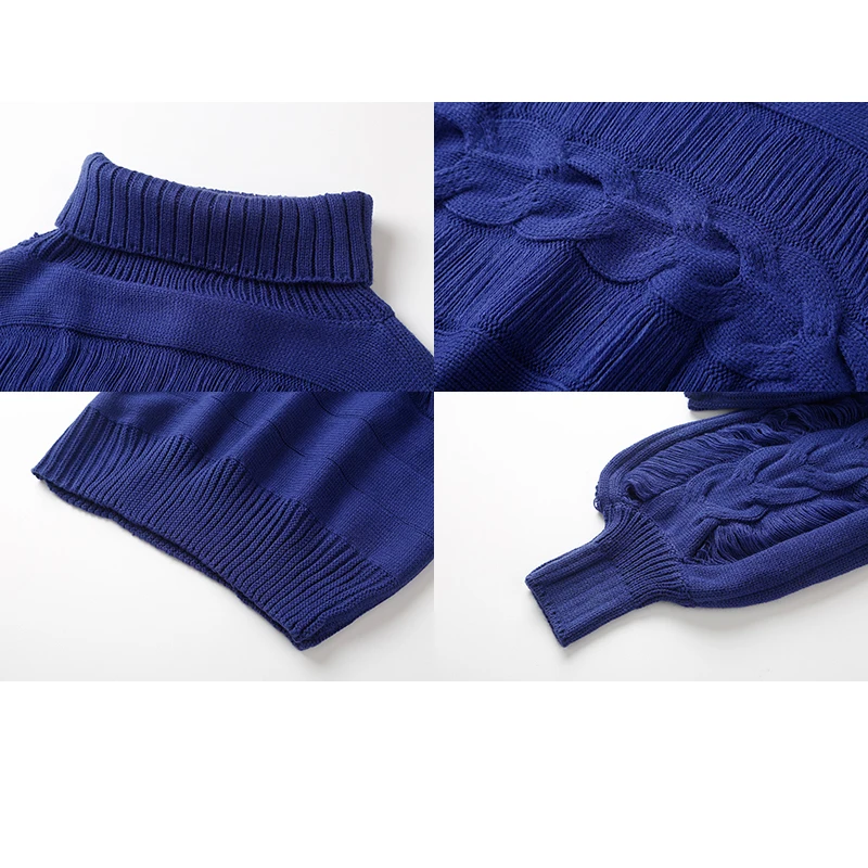BGTEEVER Turtleneck Knitted Pullovers Lantern Sleeve Women Twist Sweater Casual Loose 2018 Autumn Winter Female Jumper | Женская одежда