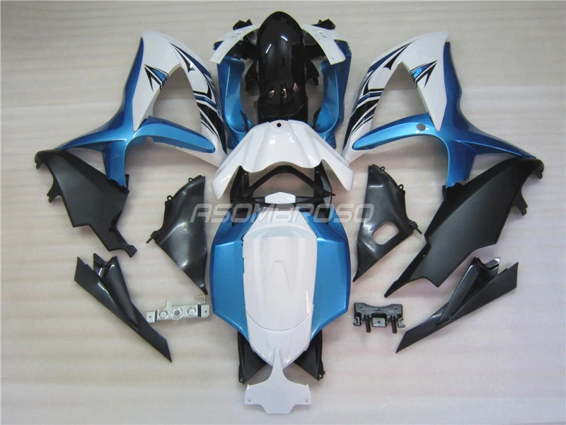 Мотоцикл Инъекции обтекатель для Suzuki 2010 2009 2008 GSXR600 K8 GSXR750 GSXR 600 08 09 10 Белый Синий тела ремонт обтекатели комплект