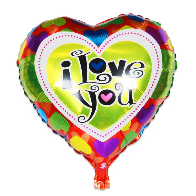 I love you фольгированные гелиевые шары на день рождения с буквами вечерние фольгированные алюминиевые красные сердечные шарики для свадебного украшения - Цвет: As Picture