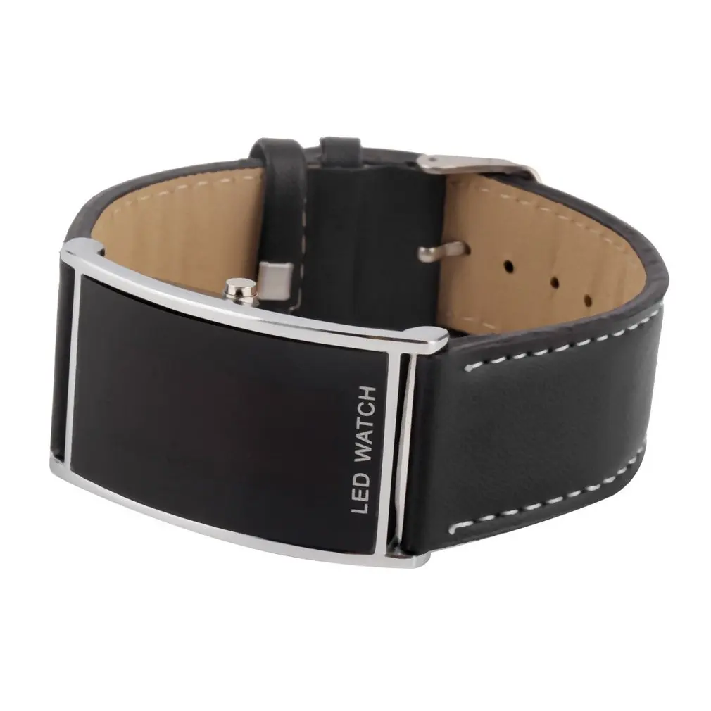Черные модные светодиодные часы для мужчин и женщин спортивные наручные с
