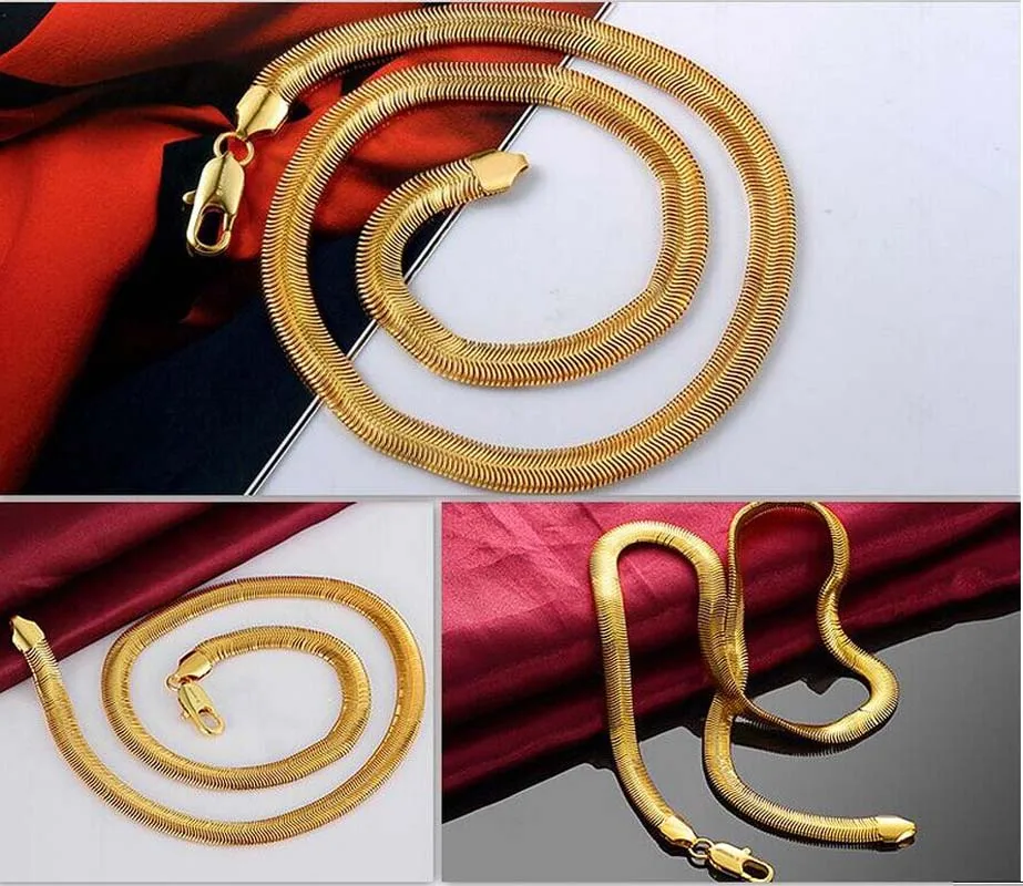 Оптовая продажа Золото Цвет мм 10 елочка/змея цепи цепочки и см ожерелья 50 модное
