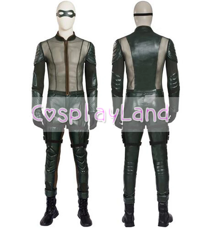 Green Arrow Season 5 Cosplay Costume Adult Men Fancy Halloween Costumes Oliver Queen Green Arrow Costume Leather Battle Suit
