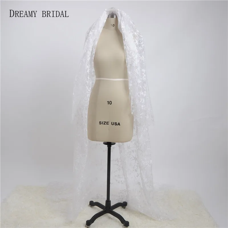 Новая свадебная фата Dreamy недорогая белая длинная кружевная двухслойная ручной