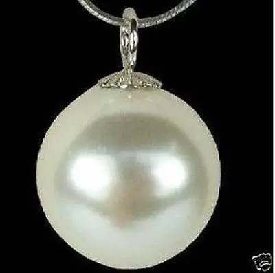 Быстро SHIPPING16mm Белое Море Shell Перл Кулон Ожерелье|pearl pendant necklace|pendant necklacepearl |