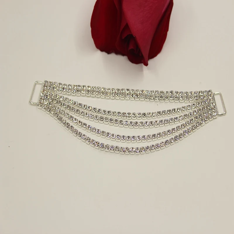 4 шт./лот бикини из Рина камня Бриллиантовая Пряжка ремешок женский серебряный