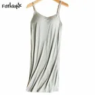 Женская ночная рубашка из хлопка, без рукавов