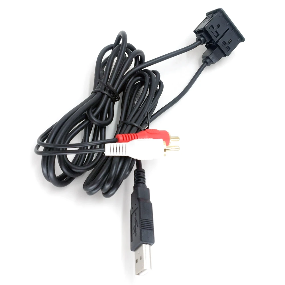 Biurlink 1 метр Универсальный Мужской USB 2RCA для AUX USB интерфейс AUX аудио входной кабель адаптер для Pioneer для hyundai для Nissan