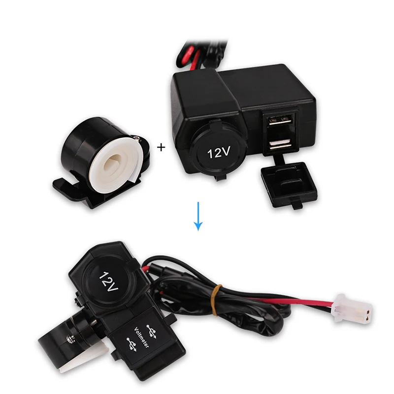 Зарядное устройство для мотоцикла с двумя usb-портами водонепроницаемый