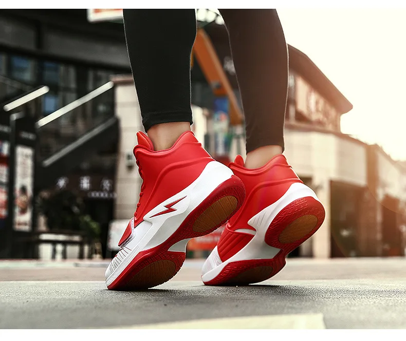 Новые мужские высокие баскетбольные кроссовки мужские амортизирующие легкие Баскетбольные Кроссовки противоскользящие дышащие, для активного отдыха и спорта Shoes38-45