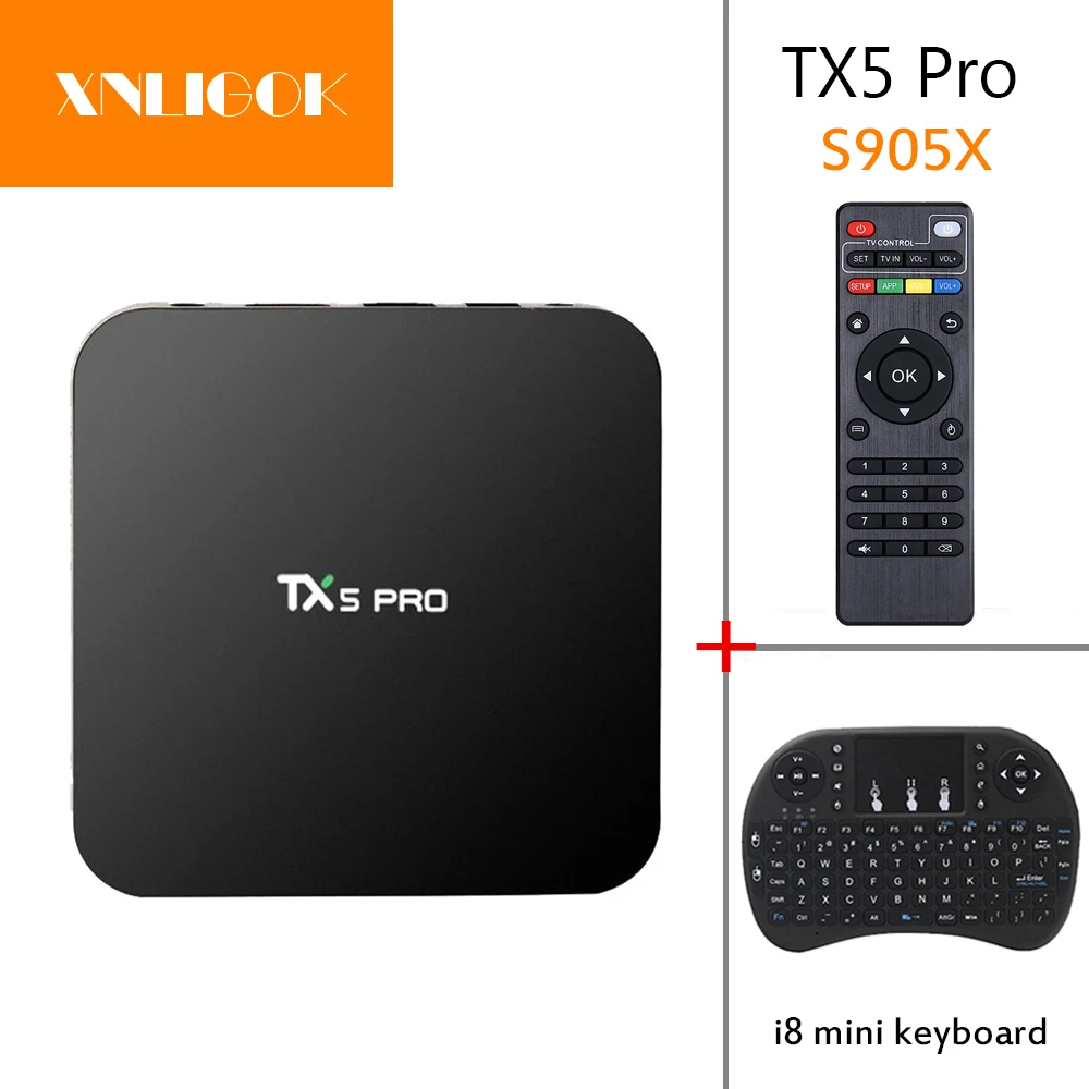 ТВ-приставка TX5 PRO с четырёхъядерным процессором Amlogic S905X Android 6 0 ОЗУ 2 Гб ПЗУ 16 4 + 5 8