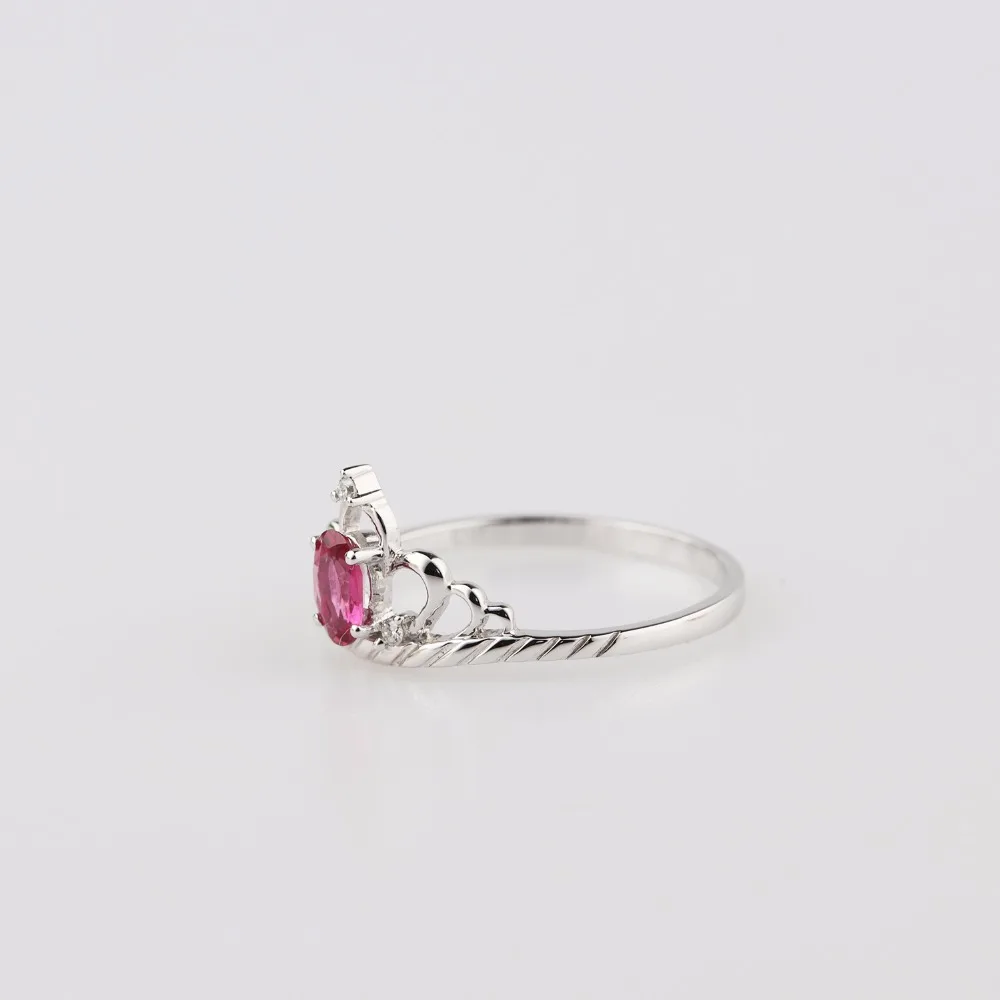 LASAMERO корона овальной формы 0.24CT природный рубин драгоценный камень бриллиант 18k