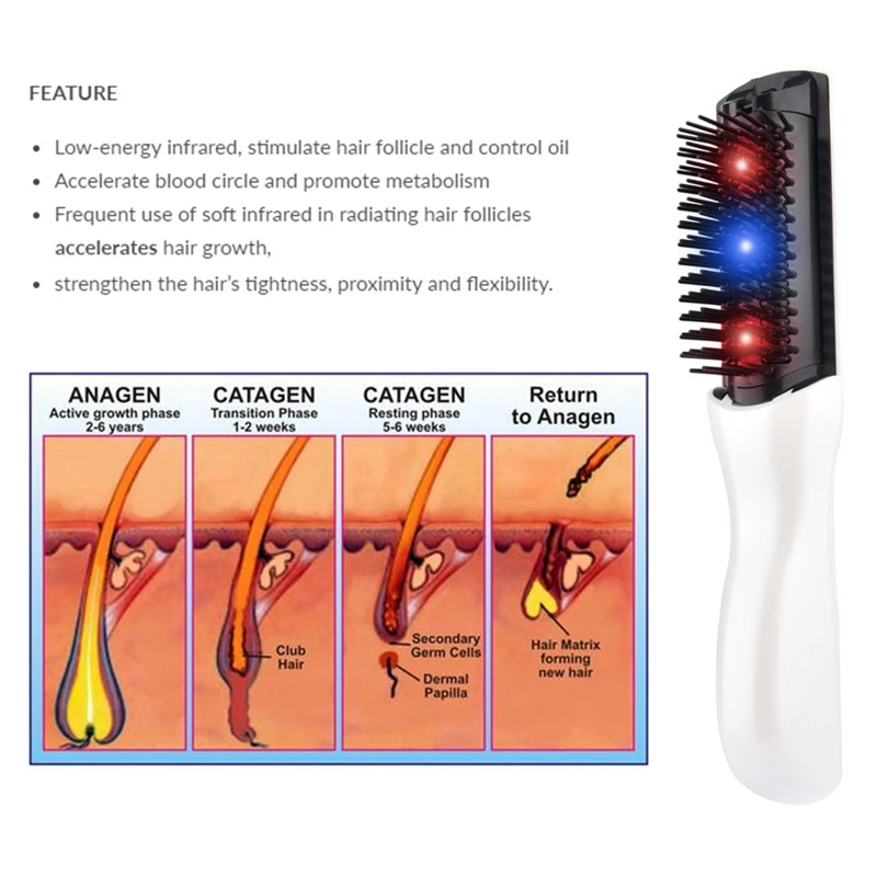 1 шт. электрическая расческа для волос Лазерная Антистатическая анти-выпадение