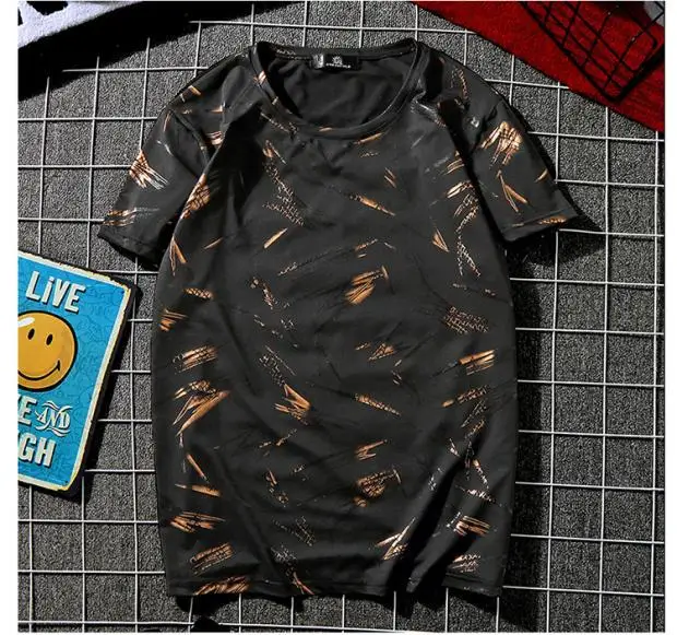 Большие размеры 5XL 6XL 7XL 8XL 9XL 10XL мужская летняя футболка с круглым вырезом одежда 5-4