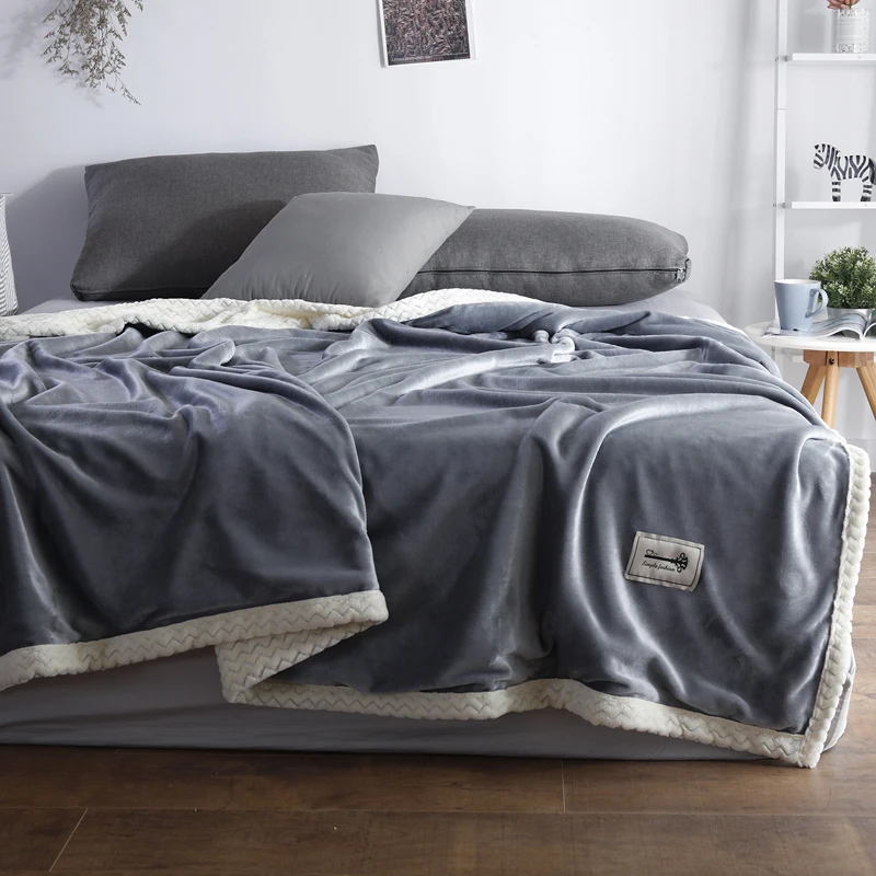 Бархатное плюшевое однотонное одеяло супер мягкое теплое флисовое Фланелевое