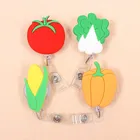 Новая Милая Тыква помидоры овощи выдвижной тяга катушка для значка шнур для ID Имя карта-метка значки Держатели для детей