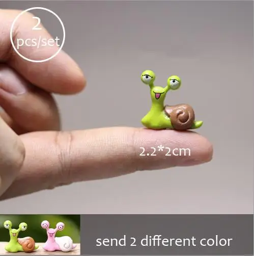 Микро пейзаж мини животные миниатюрный Сказочный Сад Miniaturas микро пейзаж из мха diy Террариум аксессуары Статуэтка для декора - Цвет: snail