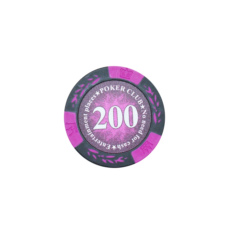 K8356 25 шт./лот 14 г Корона Пшеница PokerClub фильм фишки монеты Baccarat Texas Hold'em двойной цвет Корона глина покер игральные фишки - Цвет: 200 yuan face value