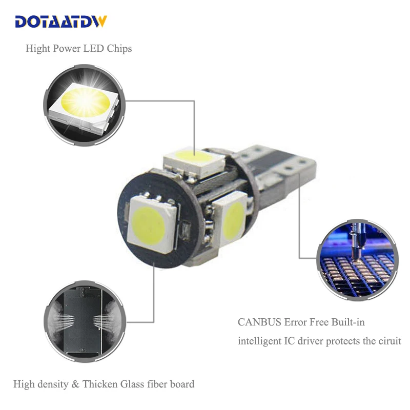 DOTAATDW 2x супер яркий свет номерного знака без ошибки T10 5050SMD LED для Fiat Punto (188) Punto/Grande