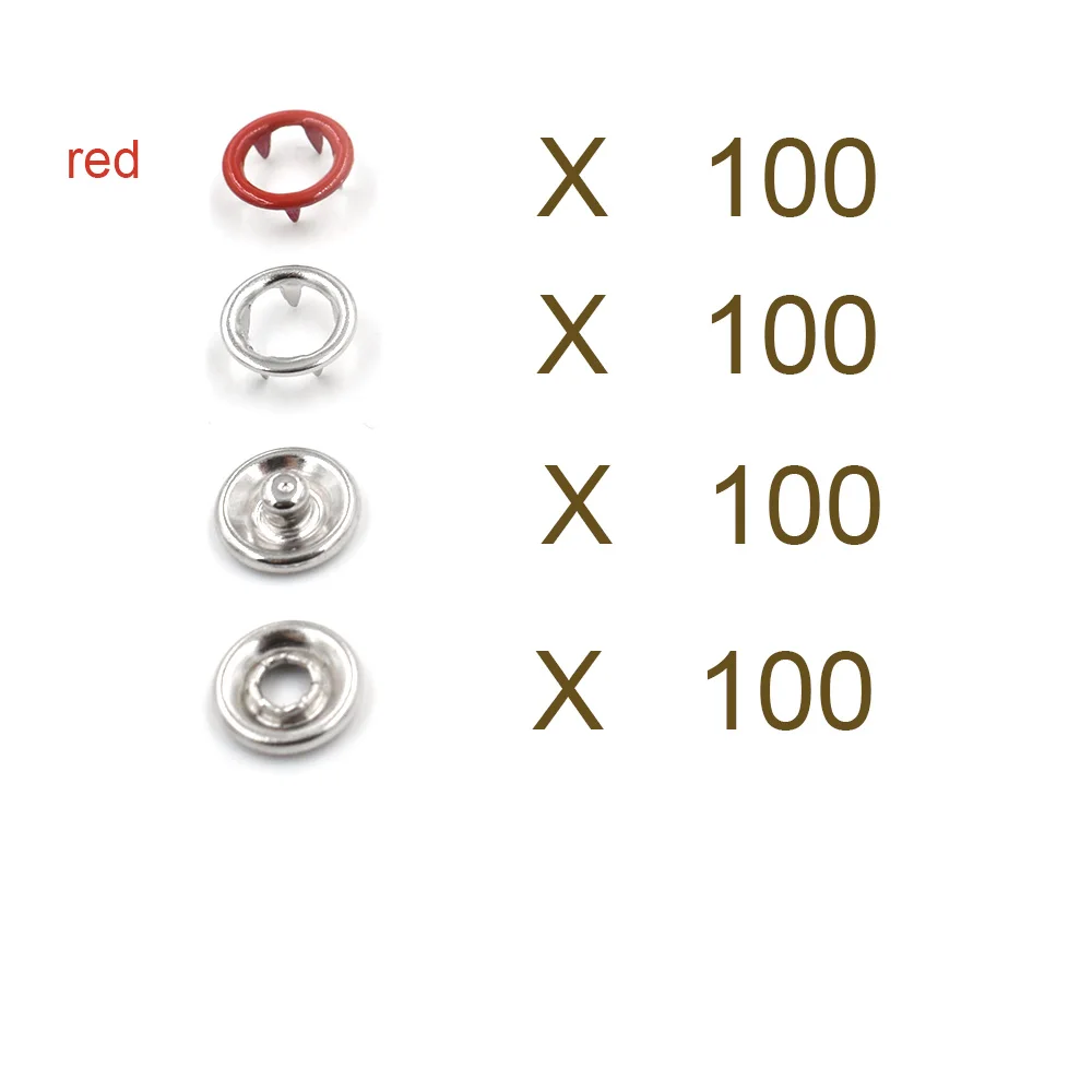 100 sets buttons 100 компл./лот) Ipomoea snapclaw Пряжка установка инструмента. Спрей краски оснастки. Заклепки. Пуговицы для детской одежды. Металлические кнопки - Цвет: 100 sets buttons