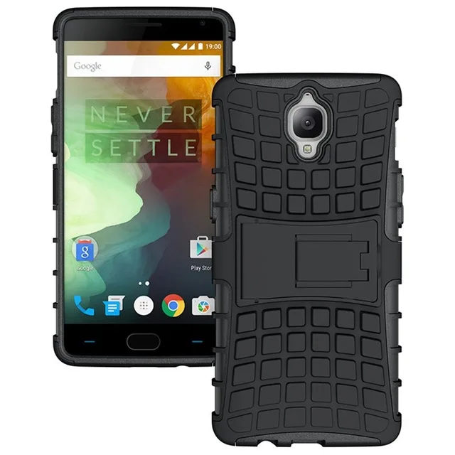 Black Oneplusone гибридная Жесткая Броня прочная подставка задняя крышка для Oneplus One Plus 6 5T 3 3t 5 силиконовый нескользящий чехол для телефона - Цвет: Black