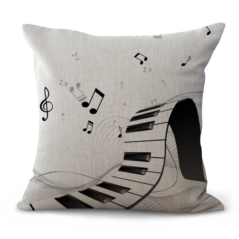 Наволочка для подушки с принтом музыкальных инструментов|cushion cover|printed cushion covercushion