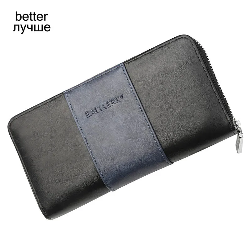 black better Baellerry, мужские длинные кошельки для карт, 36, несколько держателей карт, стильный мужской кошелек на молнии, Большой Вместительный брендовый кошелек для мужчин - Цвет: black better