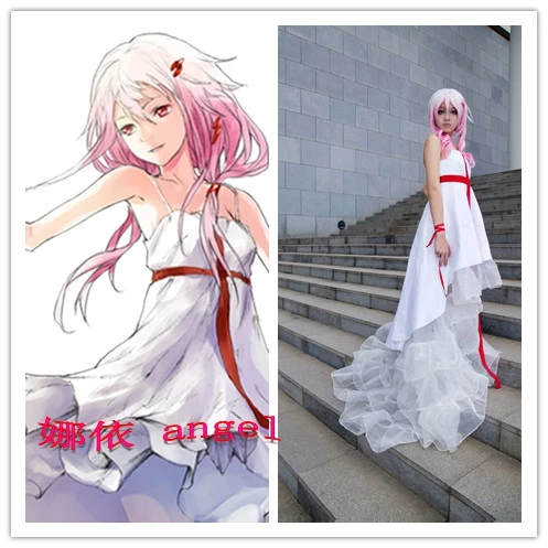 Guilty Crown Yuzuriha Inori Белое Платье Аниме Косплей Костюм