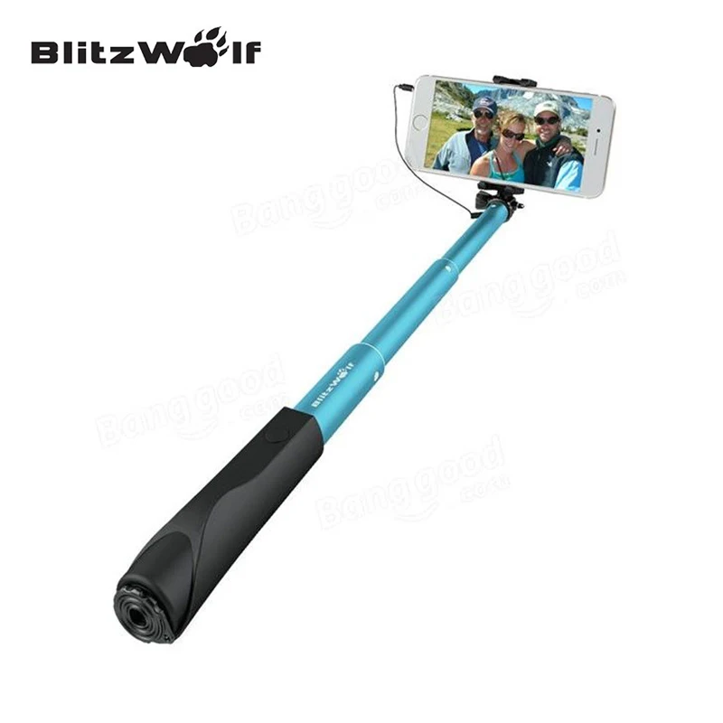 BlitzWolf мини раздвижная селфи-Палка с проводным управлением монопод для iPhone 6 samsung