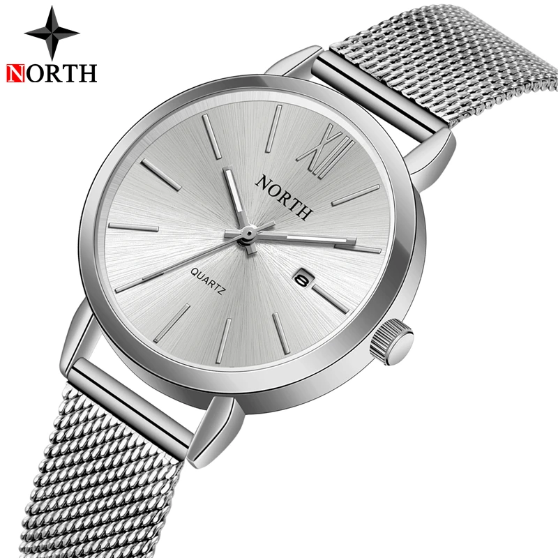 Часы NORTH Fashion женские кварцевые ультратонкие роскошные брендовые Изящные деловые