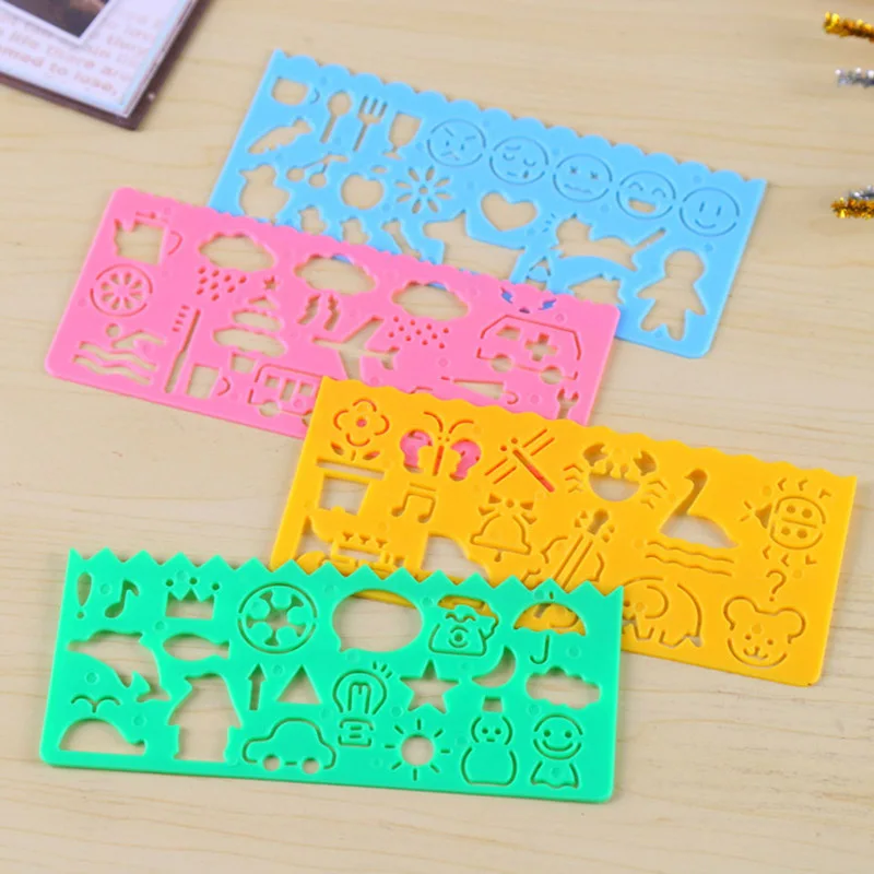 4PCS/Set Children Fun Plastic Drawing Template Spirograph Espirografo Toy Stencil Ruler DIY Creative Draw Education Toys |