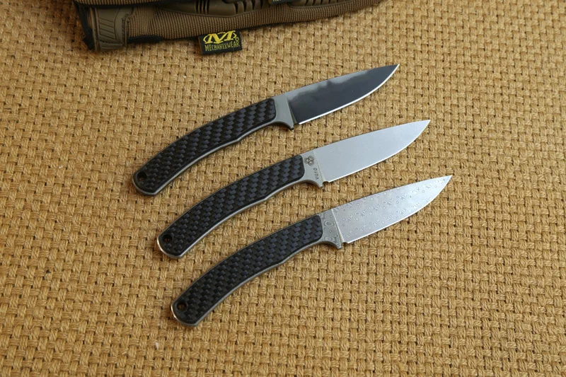 Прямой нож с фиксированным лезвием из дамасской стали DICORIA MG KYDEX тактический для