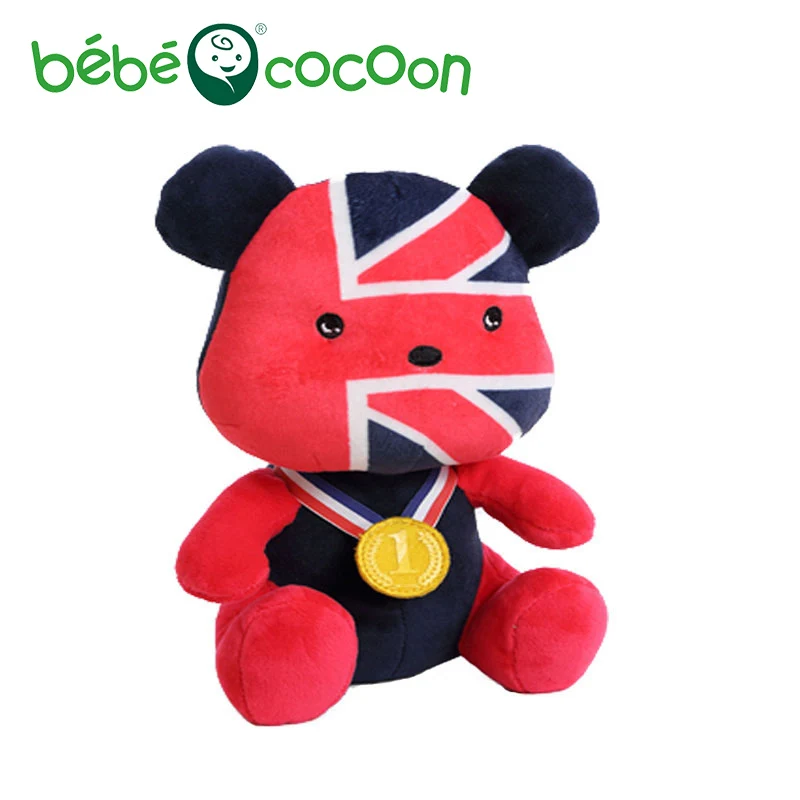Bebecocoon 2017 новый 20 см kawaii национальный флаг мишка куклы великобритании золотая