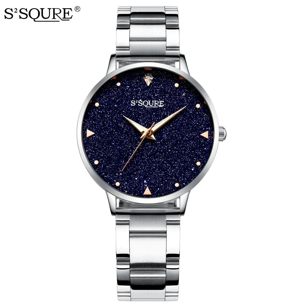 Женские кварцевые часы роскошный браслет из нержавеющей стали розового золота