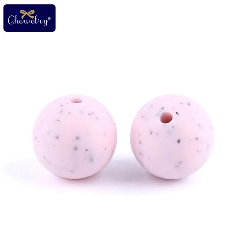 Pink Beads 30 шт. 12 мм Силиконовые бусы для прорезывания зубов жевательные круглые кунжута Бусины Пищевой класс детский Прорезыватель для ношения на цепочке Perle Силиконовые DIY пустышки цепи игрушки - Цвет: Pink Beads