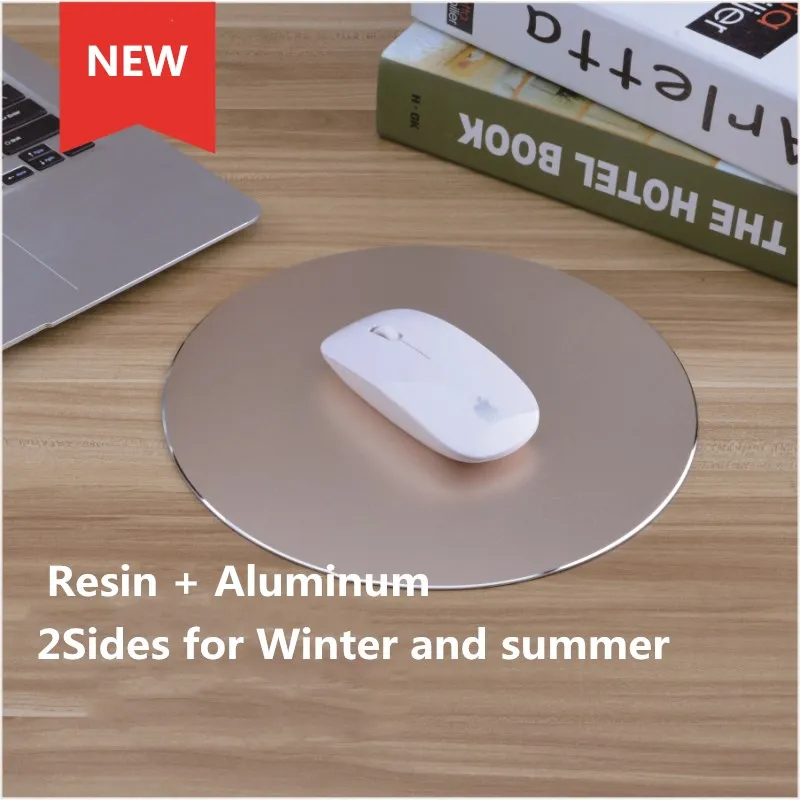 

Metal Round mouse pad 220*220mm Aluminum alloy Resin 2sides Waterproof Hard Smooth Magic Thin Mat dual-use for Winter summer
