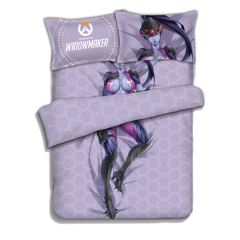 

Japanese Anime Overwatch Widowmaker Bedding Sheet Bedding Sets Bedcover Pillow Case 4PCS