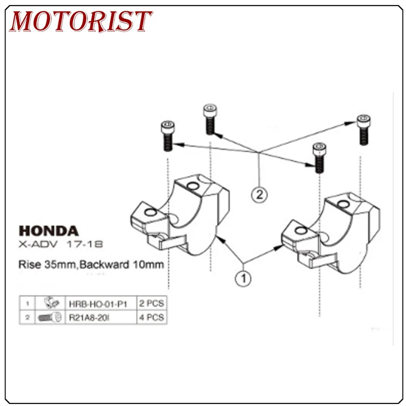 Для Honda Xadv750 2017 X adv750 2018 adv Xadv 750 подставка для Руля Мотоцикла 35 мм назад 10 адаптер