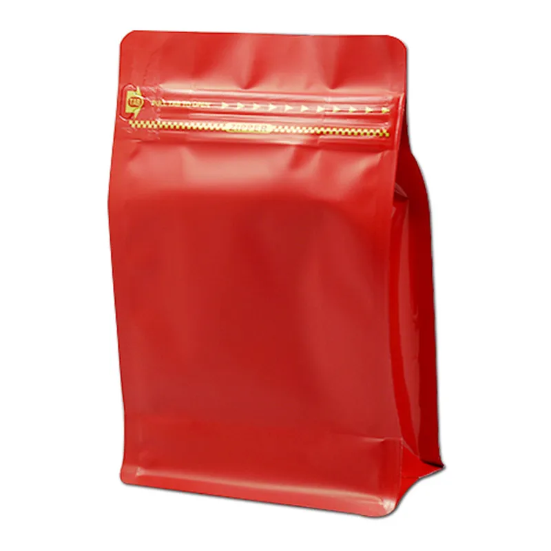 120x195x65mm red 300 шт./лот матовая Алюминий фольга кофейный мешок на молнии Открытый Топ термопечать с молнией пакет для хранения чая Снэк конфеты пакет для хранения сумки - Цвет: 120x195x65mm red