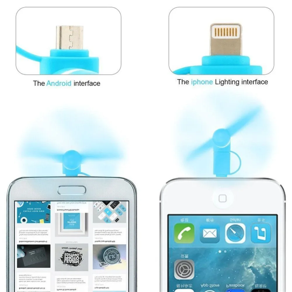 Мини 2 в 1 USB Охлаждающие вентиляторы мобильный телефон USB гаджет Air Cool Fan летний USB ветряная мельница вентилятор для samsung Android