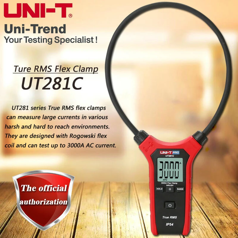 UNI T UT281C True RMS AC 3000A гибкий зажим амперметр многофункциональный стол Подсветка/Авто