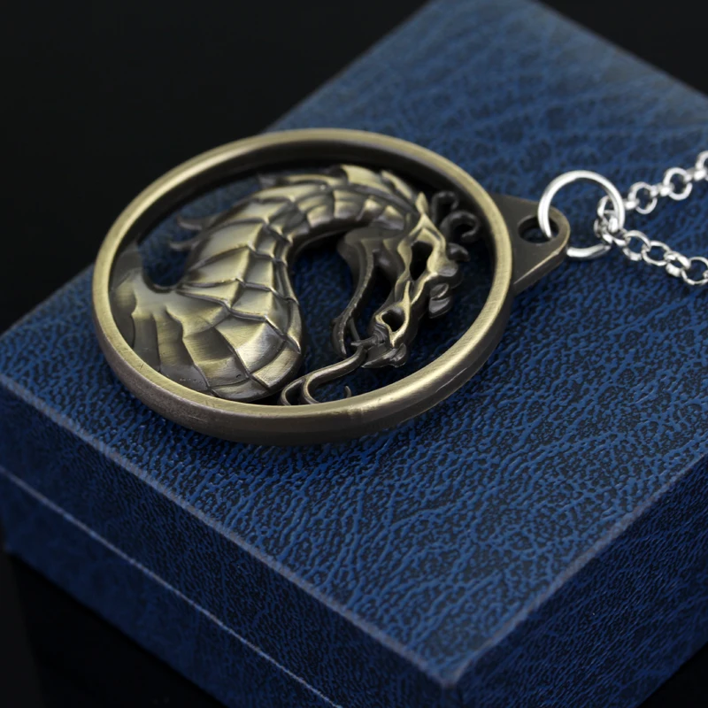 Ювелирные изделия из фильма бойцовские игры Mortal Kombat ожерелье Дракон Джейн Империя винтажный большой кулон для мужчин и женщин Рождественский косплей подарок