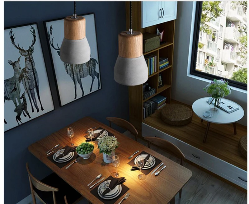 Отличная яркая серая Подвесная лампа в стиле лофт из промышленного бетона