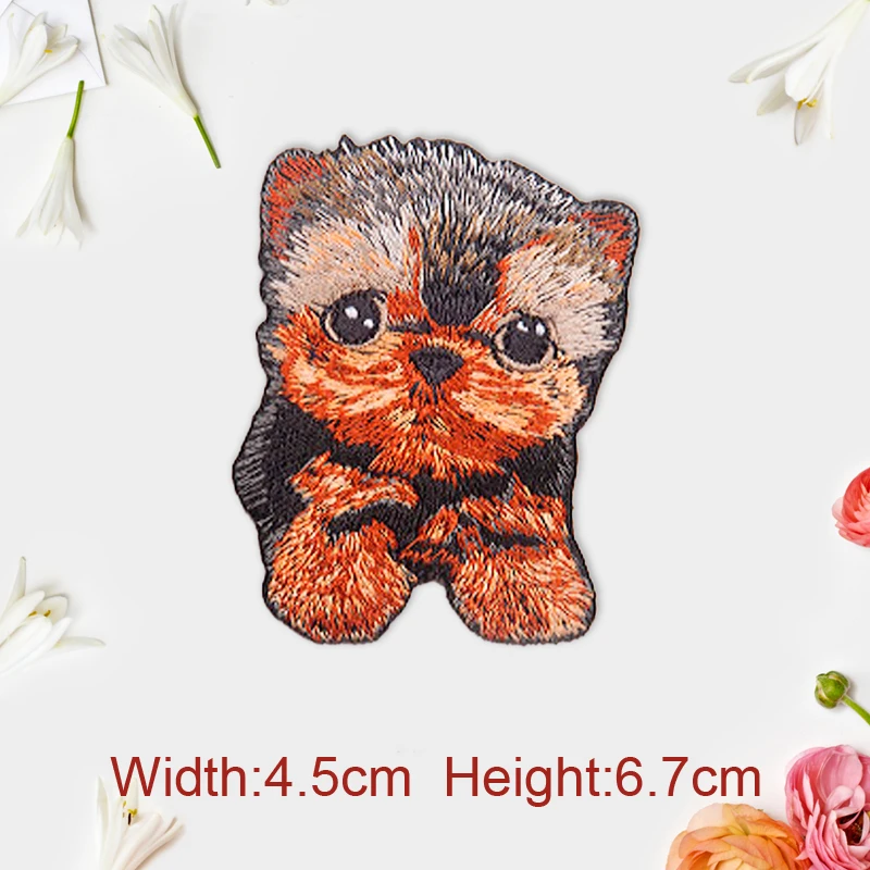 2pcs/lot Cartoon Cute Animal Glasses Dog Cat Patch Embroidered Iron-On Patches For T-shirt Jeans Clothes Garment Applique DIY Ac | Дом и сад