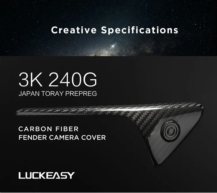 LUCKEASY для камеры из углеродного волокна крышка для tesla модель 3 секунд изменение языка(Д х Ш х В- указатель поворота крышка индикатора система автоматического управления полётом 2 шт./компл