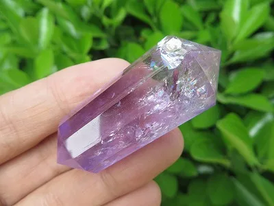 A * 27 г натуральный аметист стильный кварцевый кристалл 12 сторонний DT ПАЛОЧКА